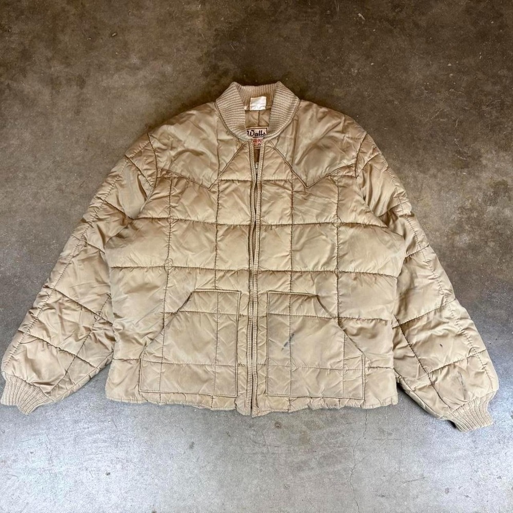 Vintage 90s tan walls puffer jacket Men's Size Medium